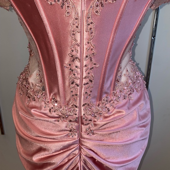 COPY - Sherri Hill. 56998. Fitted off the shoulder gown with sheer bodice. - Picture 7 of 9